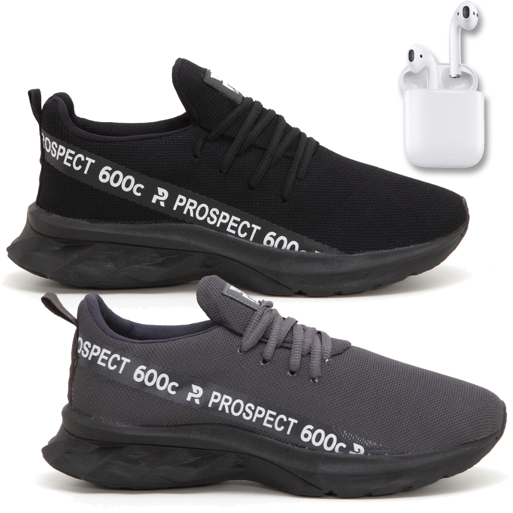 Kit 2 Tênis Masculino Prospect Taos Lançamento Mais Vendido Conforto + Fone Loja March