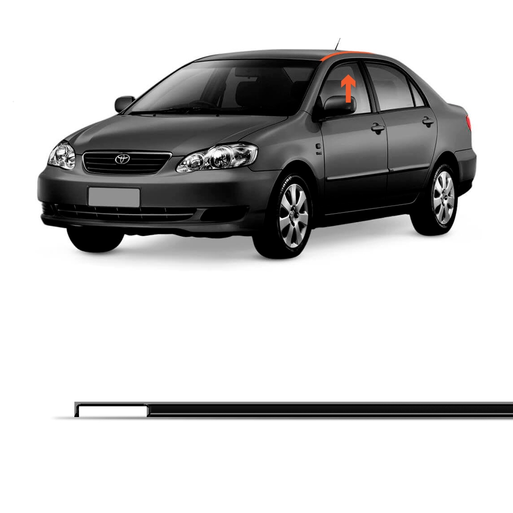 Friso De Teto Borracha Lado Esquerdo Toyota Corolla 2002 2003 2004 2005 2006 2007 2008 2009