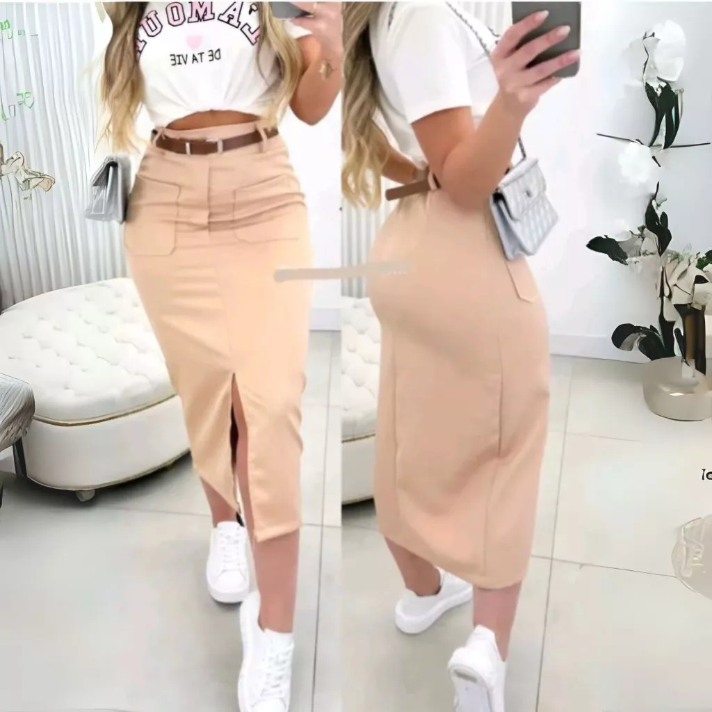 Saia Moda Evangélica Alfateria Bolso frontal Elegante Versátil Para festa. — imagem 1