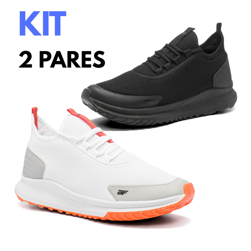 Kit 2 Tênis Masculino Academia Caminhada Esportivo Olimp Leve Confortável Bf Shoes