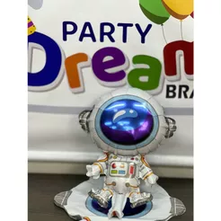 10 Balão Metalizado Astronauta 30cm festa espacial festas decoração enfeite balada surpresa