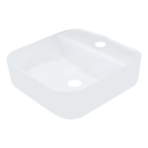 Cuba Pia de Apoio Louça Para Banheiro Sobrepor Quadrado Cerâmica FIT 39x39x14cm - SMART DEPOT