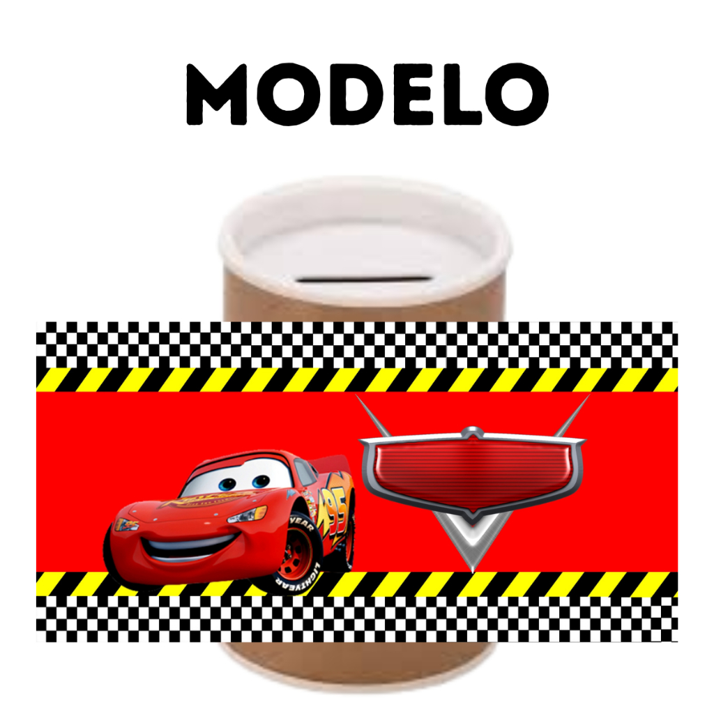 Rótulo Adesivo Cofrinho Personalizado Carros 10x6 Festa Infantil Lembrancinha