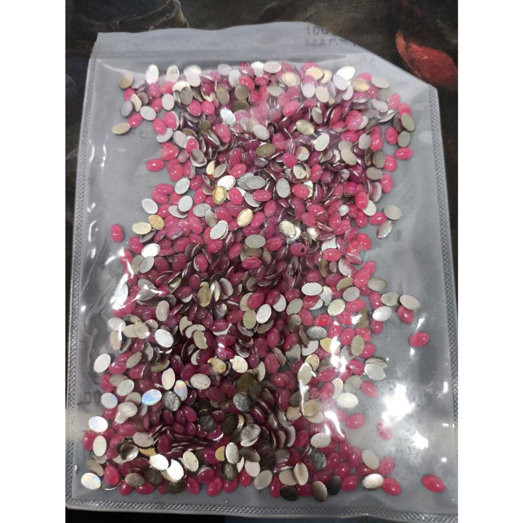 Pacote Fechado Pedrarias Oval 4x6 Opalina Rosa 1000pçcs para Adesivos de Unhas Joinhas Artesanatos