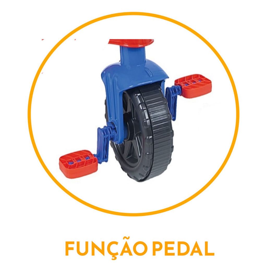 Motoca Triciclo Kendy Vilotrol Ifantil Patrulha Canina Proteção Menino Menina Bebes Proteção Lateral, Pedal, Empurrador