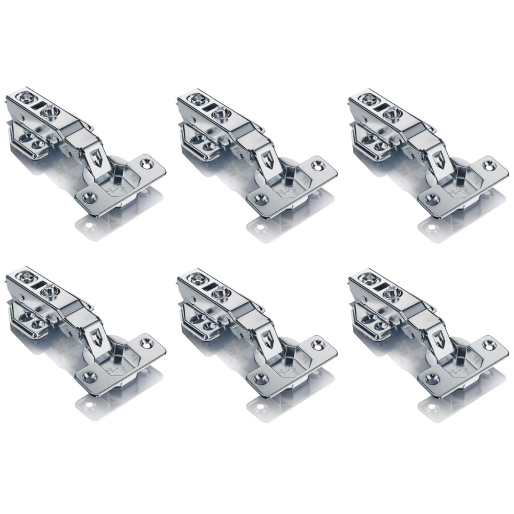 Kit Dobradiça Para Armário 165 Graus 35mm Reta Com Pistão Clip-On