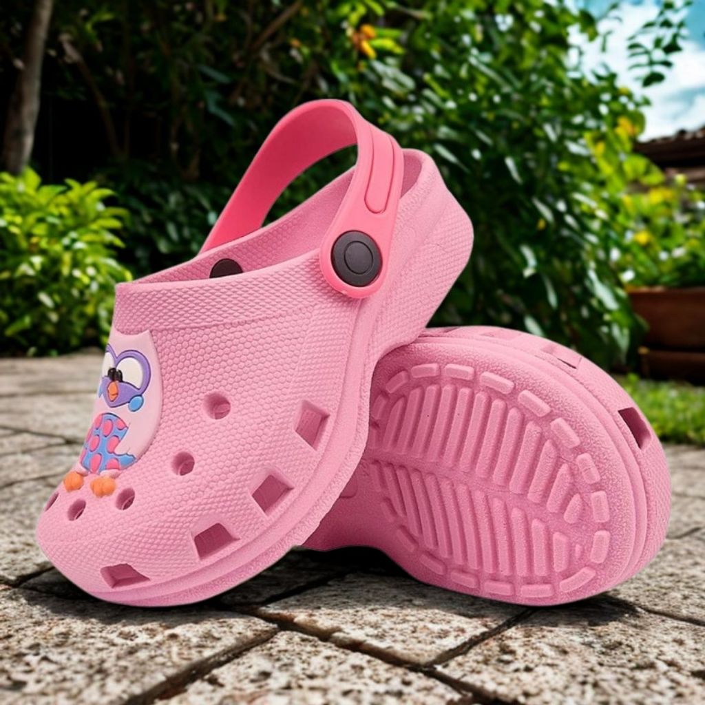 Babuche Infantil Menina Rosa Corujinha Boo Linda Anatomico Ortopedico Premium Sandalia Chinelo