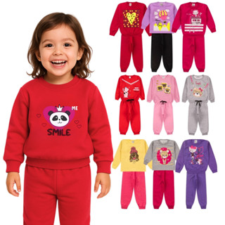 Kit 4 Peças Conjunto Moletom Infantil Menina 1 ao 14 Feminino Inverno