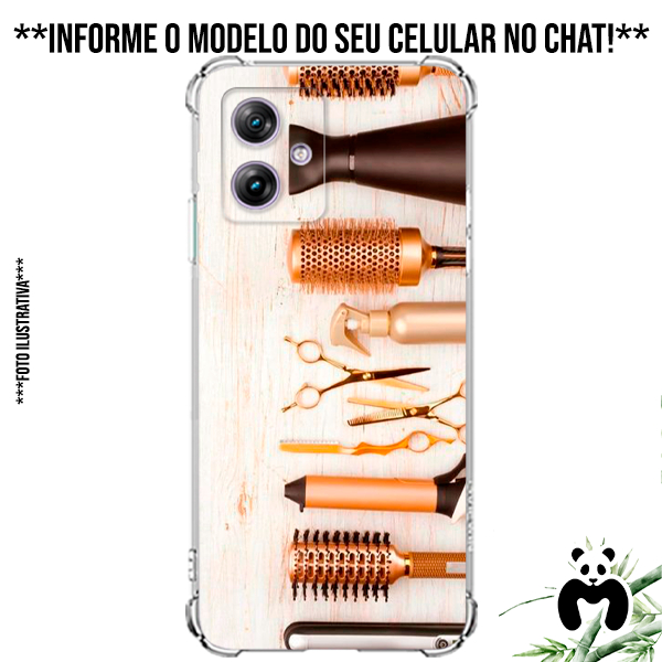 Capa Case Personalizada Celular Profissão Salão de Beleza Hais Stylist Cabelereira Cabelo Penteado