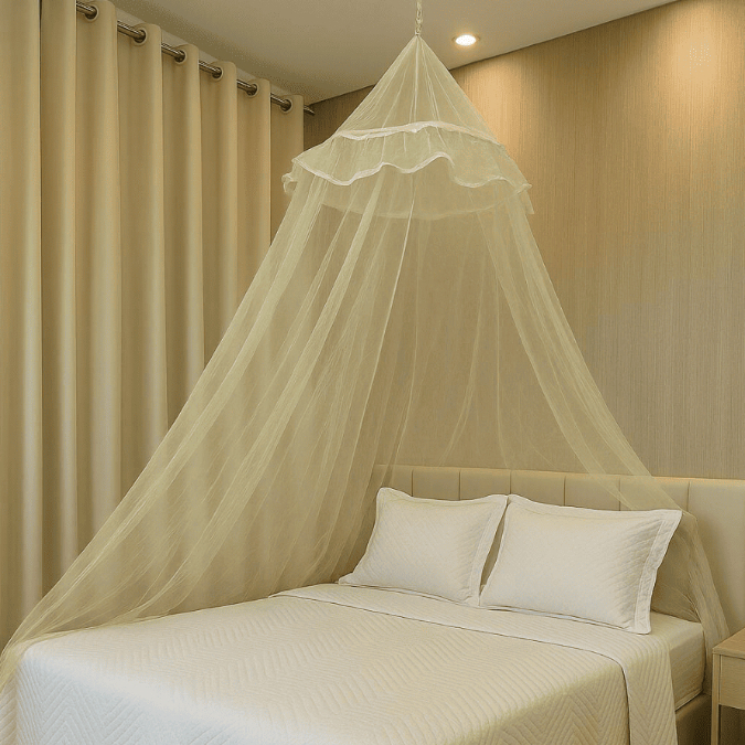 Mosquiteiro de Teto Filó renda simples Casal e Solteiro