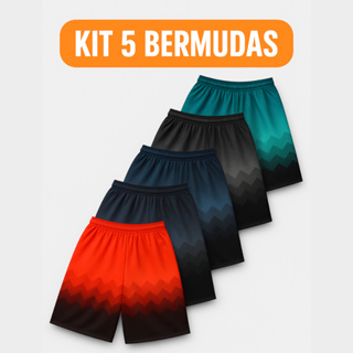 KIT COM 5 BERMUDA SHORT DRY FIT MASCULINO ESPORTES ACADEMIA TREINO em Oferta na Shopee