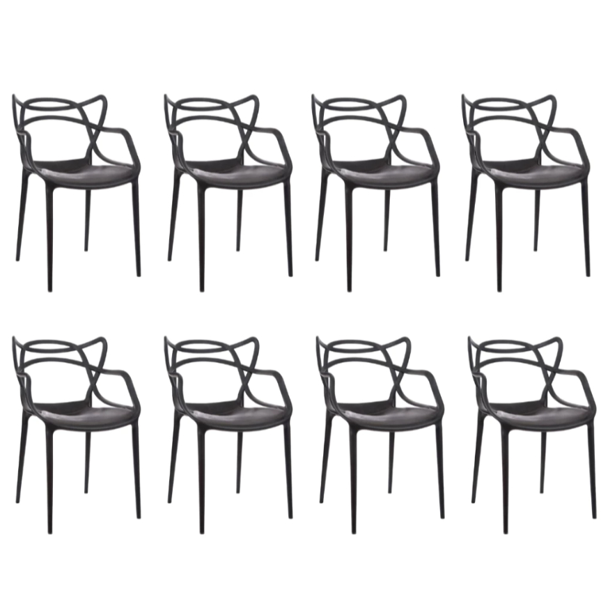 Conjunto 8 Cadeiras Allegra Sala de Jantar Cozinha Jardim La Mobilia Empilhavel