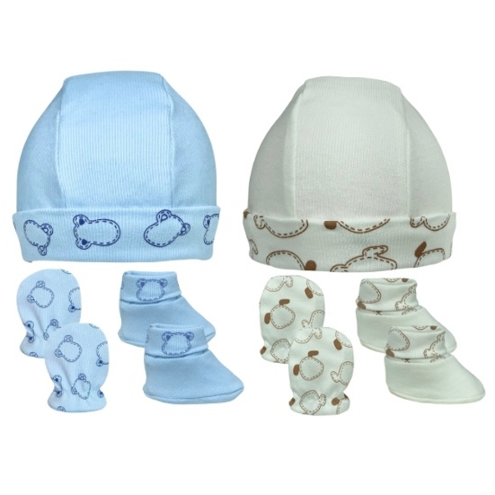 Kit Achadinho Touca Luva Pantufa Sapatinho para Bebê Recém Nascido Enxoval Bebê Pronta Entrega