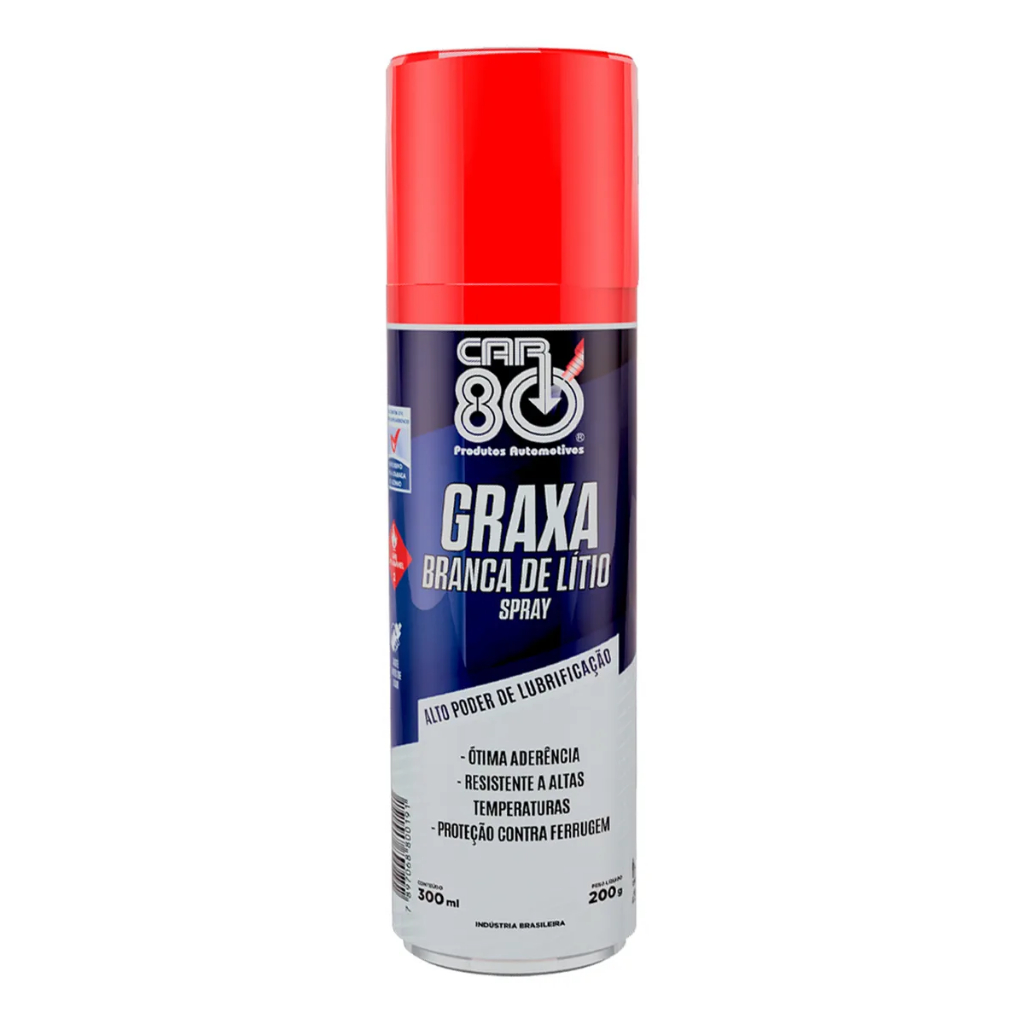 Graxa Branca De Lítio Spray 300ml Car 80 Lubrificante em Oferta na Shopee