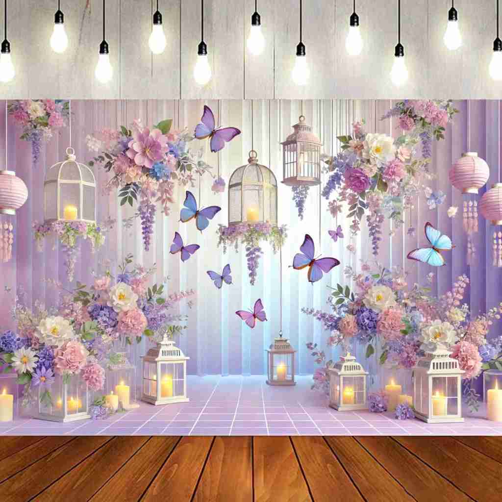 Fundo Fotográfico Tecido Sublimado 3D Borboletas 2,20x1,50 em Oferta na Shopee