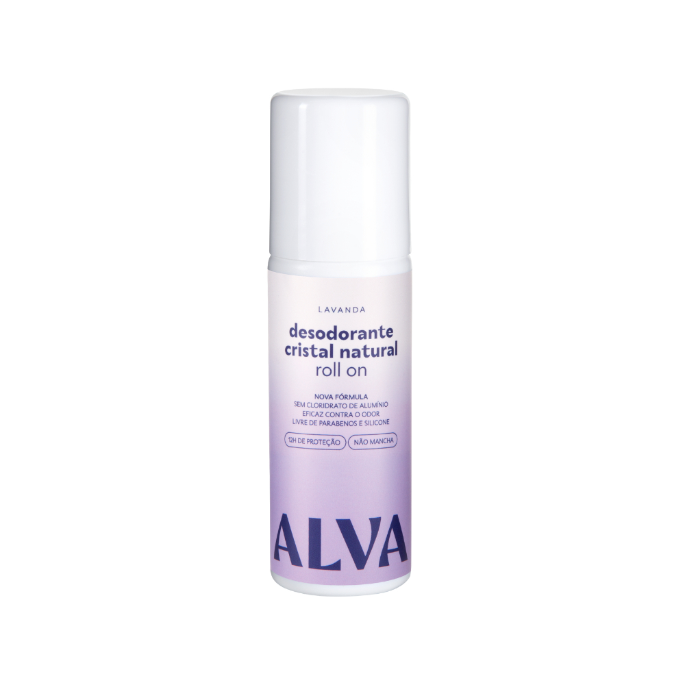 Desodorante Roll on Cristal Natural Lavanda Vegano 70ml Alva - Beauty