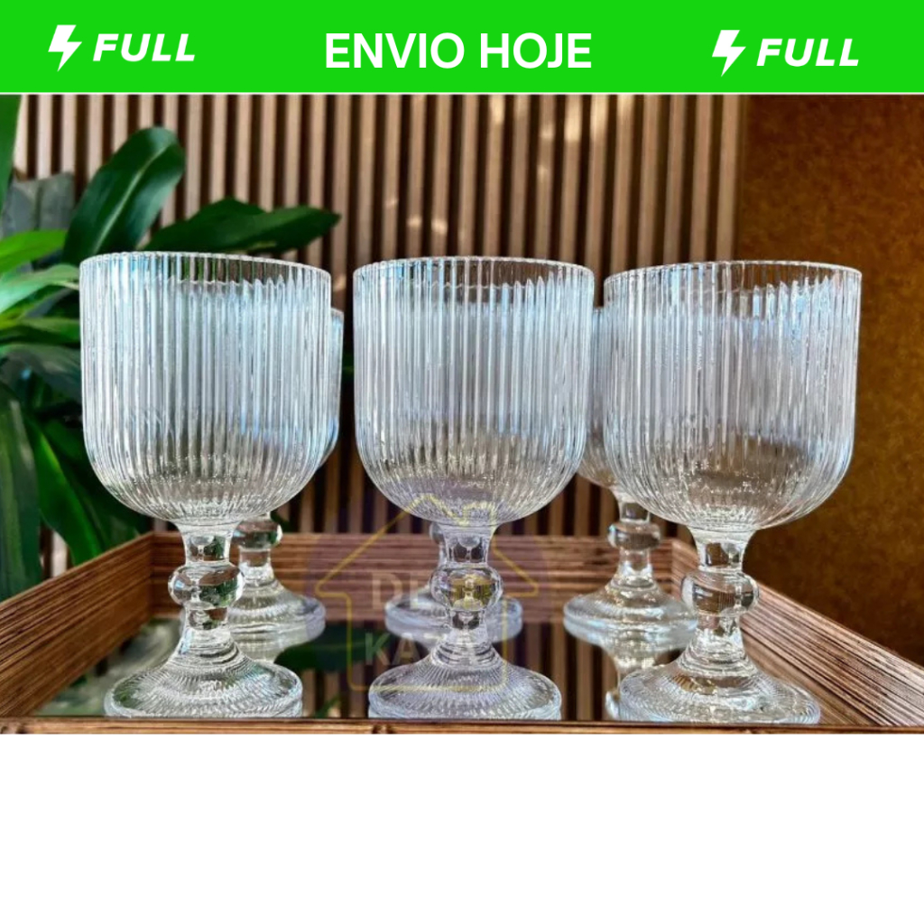 JOGO DE TAÇAS GRAFFIATO 370 ML COM 6 A 3 UNIDADES DE VIDRO TRANSPARENTE