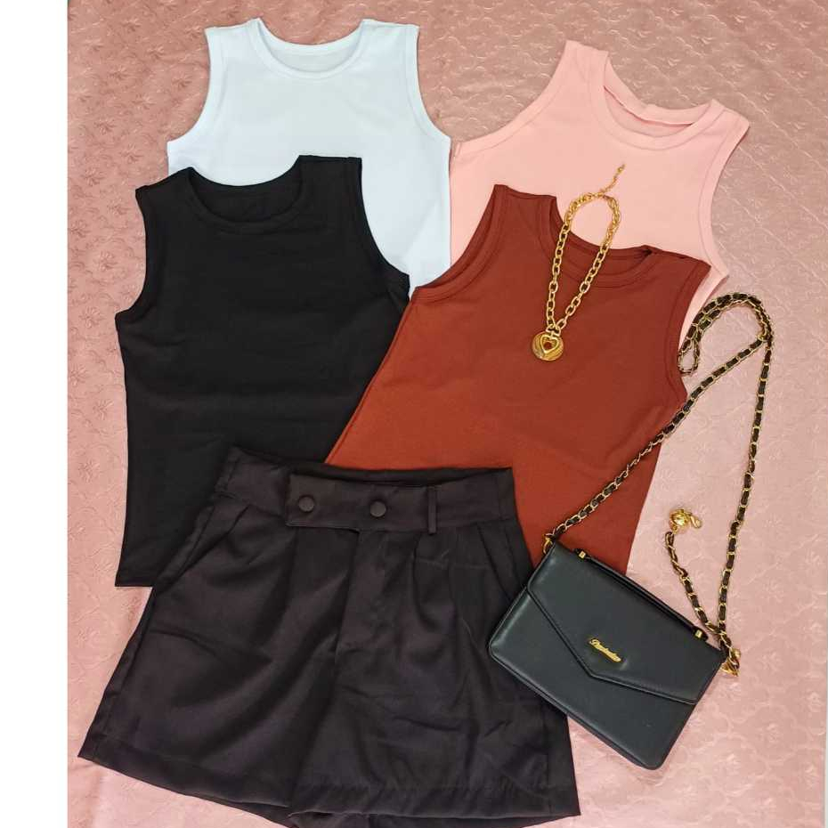 Regata Feminina Ribana Canelada Con Elastano, Blusa Basica Estilosa.