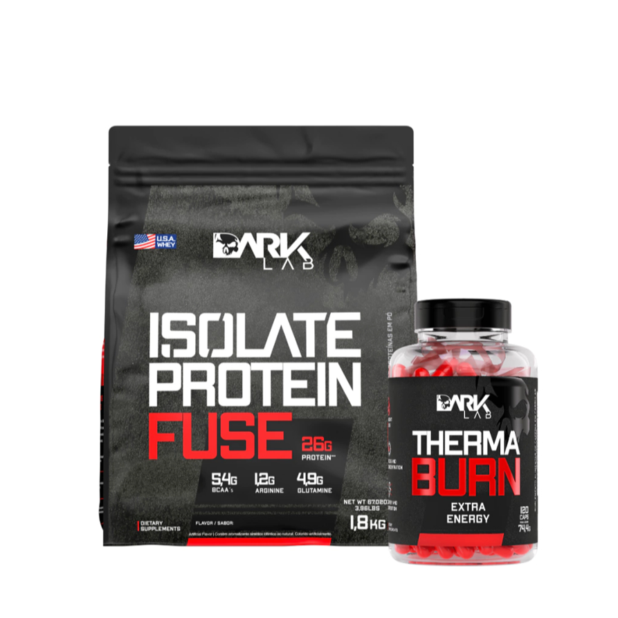 Kit Whey Protein Fuse Isolate Fuse 1,8kg + Termogenico 120 Capsulas Therma Burn - Dark Lab