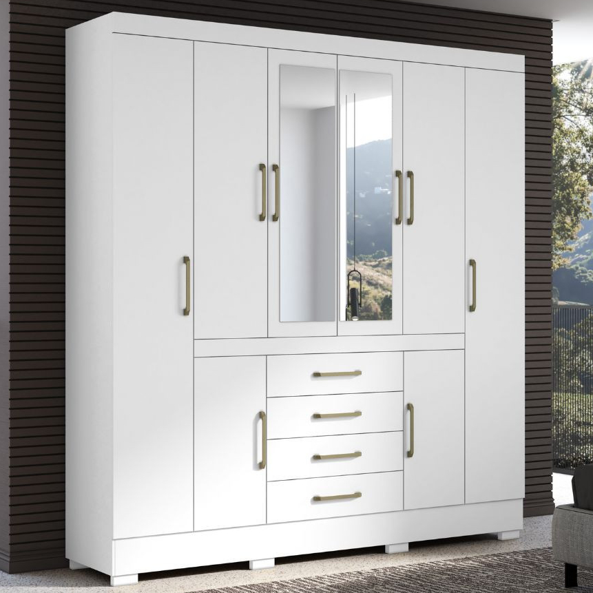 Guarda-Roupa Casal 8 Portas 4 Gavetas Napoli Aramóveis