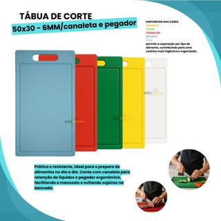 Tabua De Corte Canaleta Pegador 50x30 - 6mm Polietileno Carnes Legumes em Oferta na Shopee