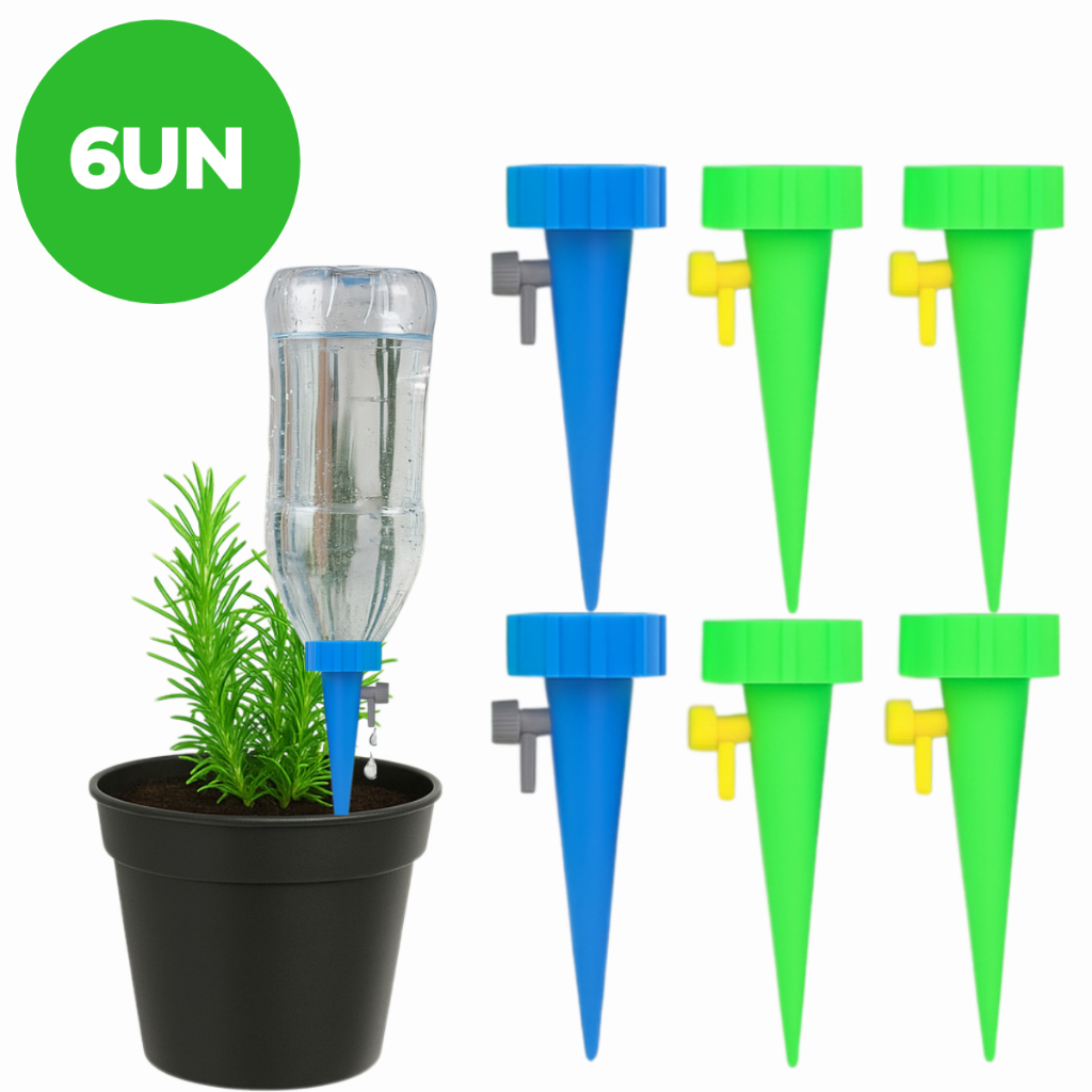 Kit 6 Regador Automatico Irrigador Plantas Gotejador Jardim