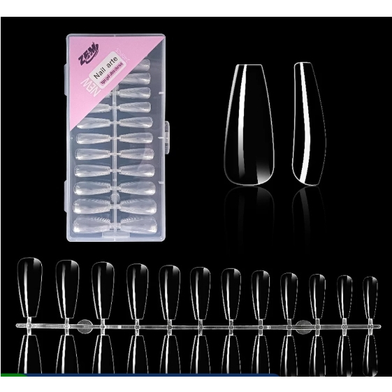 Kit 240 Unha Tips Soft Gel TRANSPARENTE Bailarina Curvatura C Zem em Oferta na Shopee