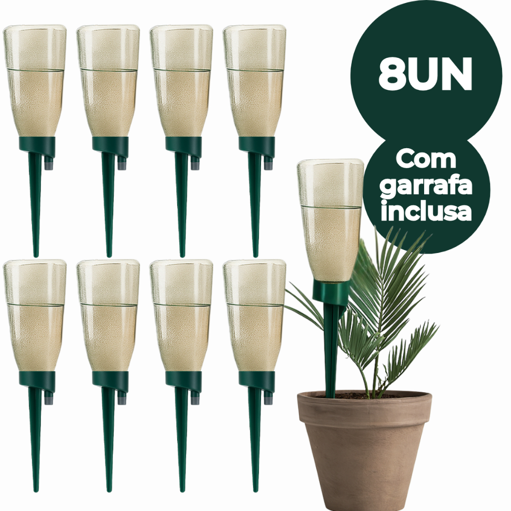 Kit 8 Regador Automatico Irrigador Plantas Gotejador acompanha Jardim