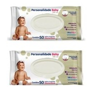 Toalhas Umedecidas Personalidade Baby Total Care contém 50 unidades Kit com 2 pacotes