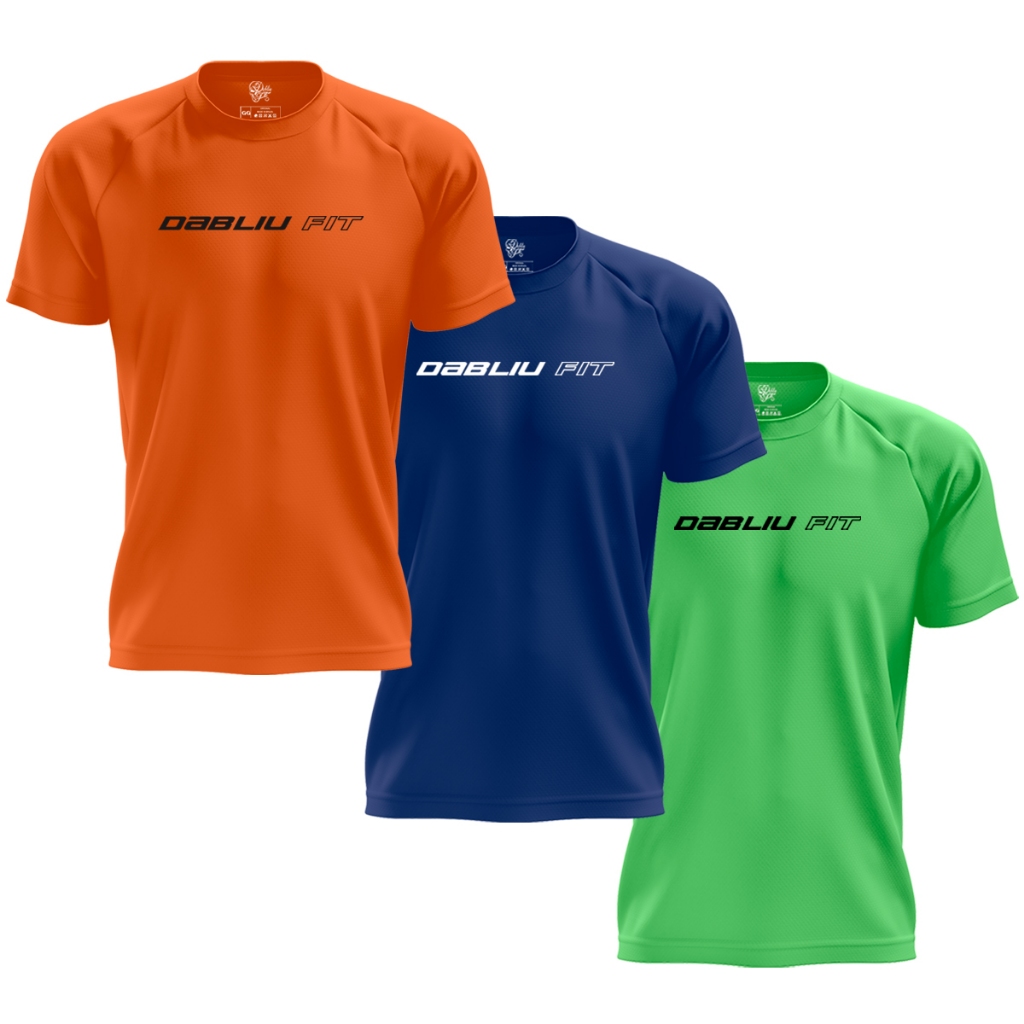 Kit 3x Camisetas Fitness Basic Collection Dry Fit Dabliu Fit Oficial