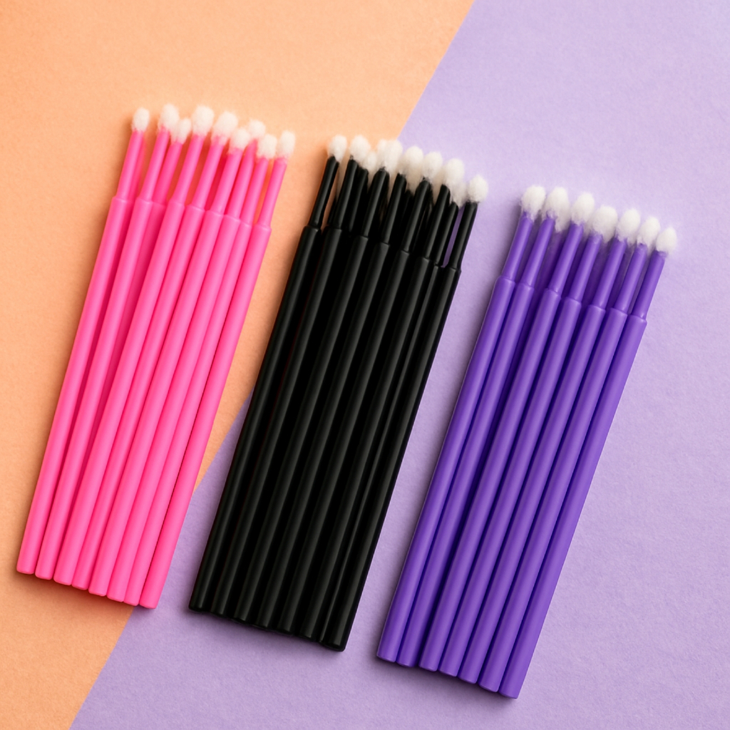 1000 Microbrush Cotonete Alongamento Cilios Fio A Fio lash limpeza cilios Preto ou Rosa