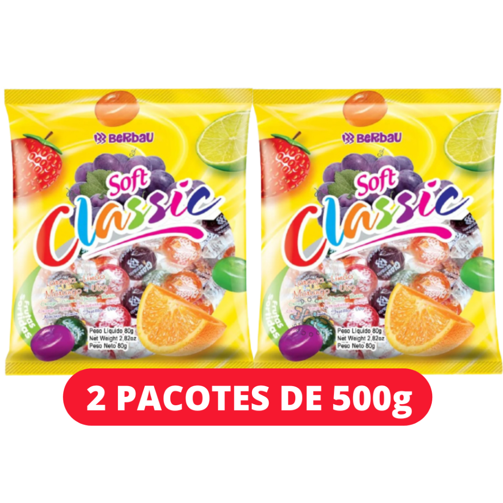 Kit 2 Balas Infância Soft Classic Vidro Sortidas 500g Colorida em Oferta na Shopee
