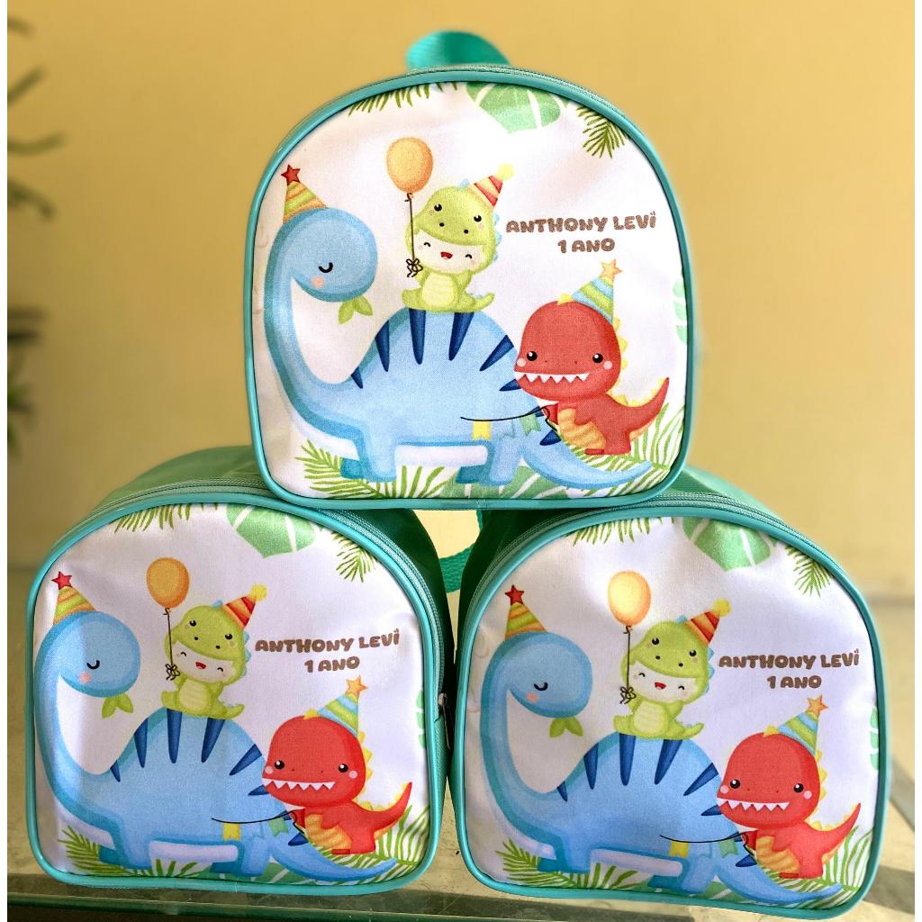 10 Mochilas tema dinossauro baby cute lembrancinha de aniversario - todos os temas - bolsinhas personalizadas dino baby