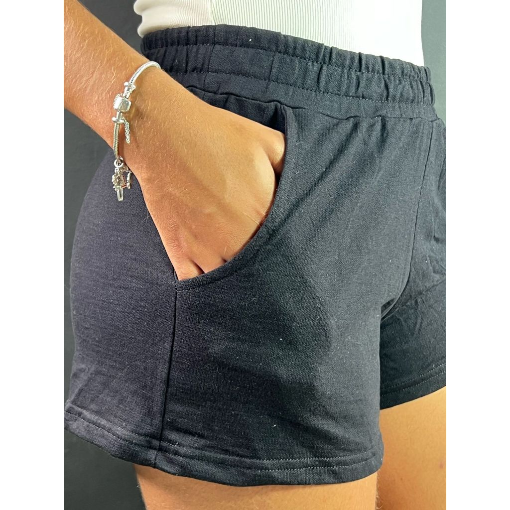 Short Feminino Moletom Moletinho Shortinho Soltinho Confortável Algodão
