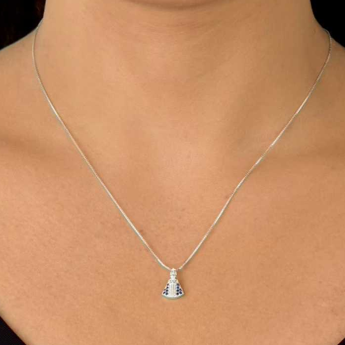 Colar Nossa Senhora Aparecida Santinha Folheado Ouro 18k Prata 925