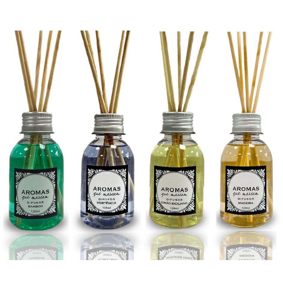 Difusor de Ambiente Cheirinho Bambu Madeira Hortênsia  Limão Siciliano Para Sala Banheiro Quarto em Oferta na Shopee