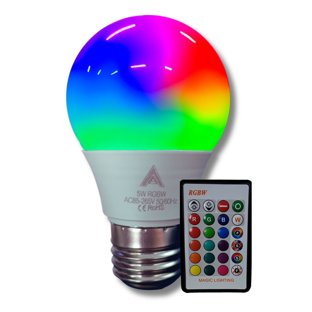 Lâmpada Bulbo Controle remoto  Led Colorido RGB Luz de Cromoterapia 5w 16 cores Bivolt E27 em Oferta na Shopee