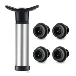 Vácuo de vinho em inox de silicone 4 peças