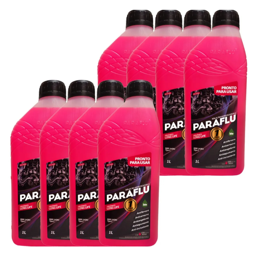 Kit Aditivo Radiador Paraflu 8 Litros Orgânico Rosa Long Life Pronto para uso 103004 em Oferta na Shopee