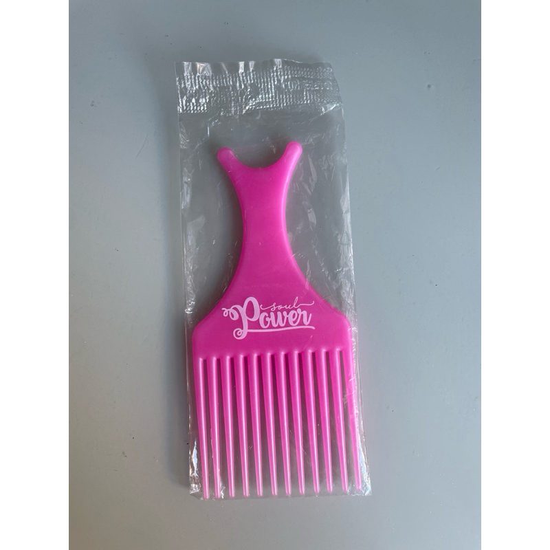 Pente garfo original soul power diva sereia cabelo cacheado crespo rosa pink
