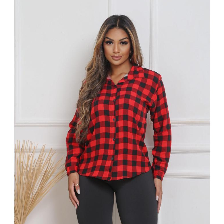 Camisa Xadrez Quadriculado M,G,GG,G1,G2,G3 Manga Longa VISCOLINHO