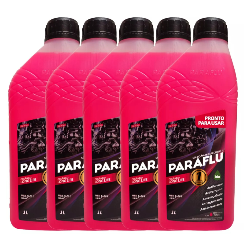 Kit Aditivo Radiador Paraflu 5 Litros Orgânico Rosa Long Life Pronto para uso 103004 em Oferta na Shopee