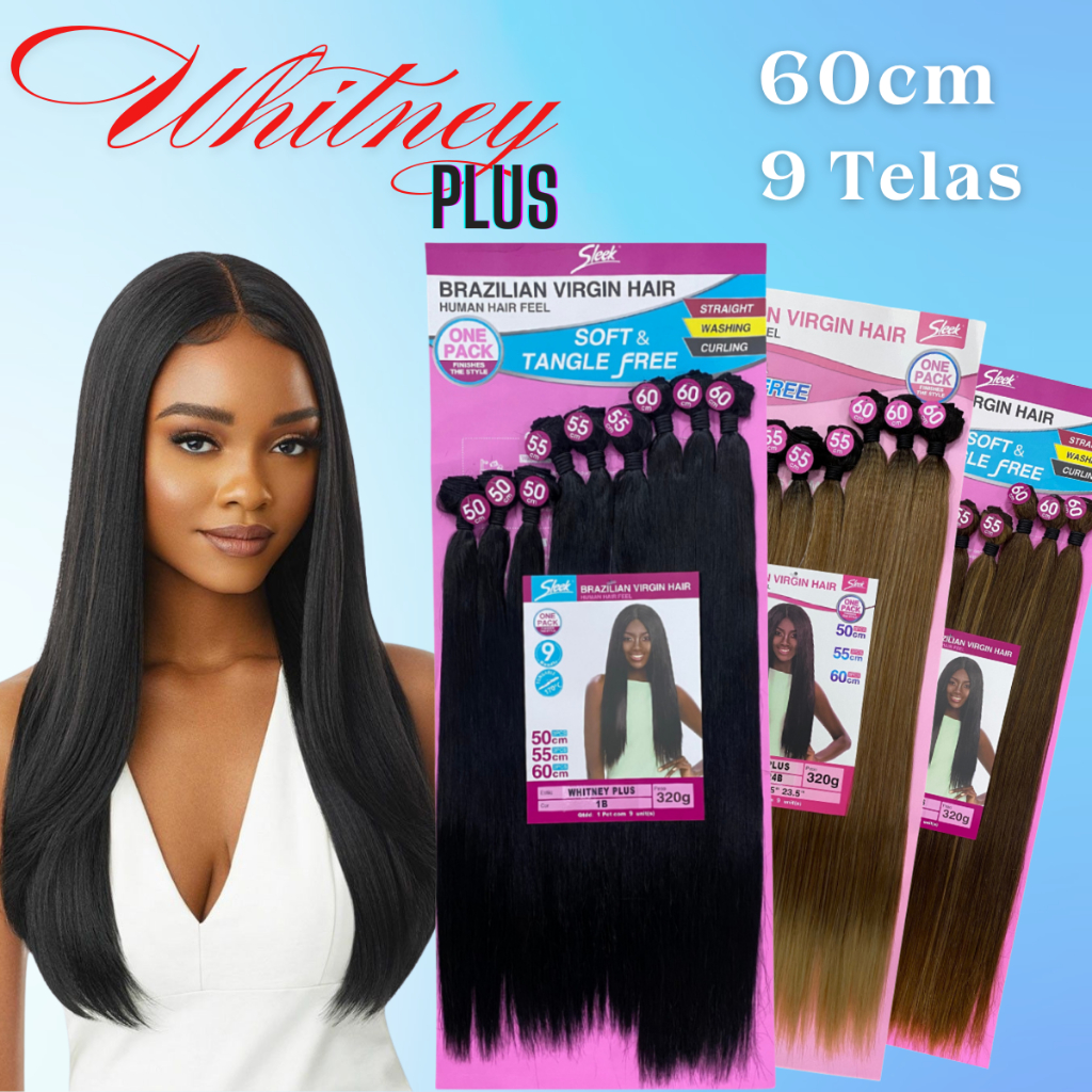 Cabelo Liso Natural Sleek Brazilian Virgin Hair - Whitney Plus 60cm 320g