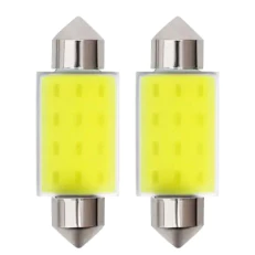 Par Lâmpadas Torpedo Led 6000k 41mm 12v Para Luz de Placa Teto Porta Luva