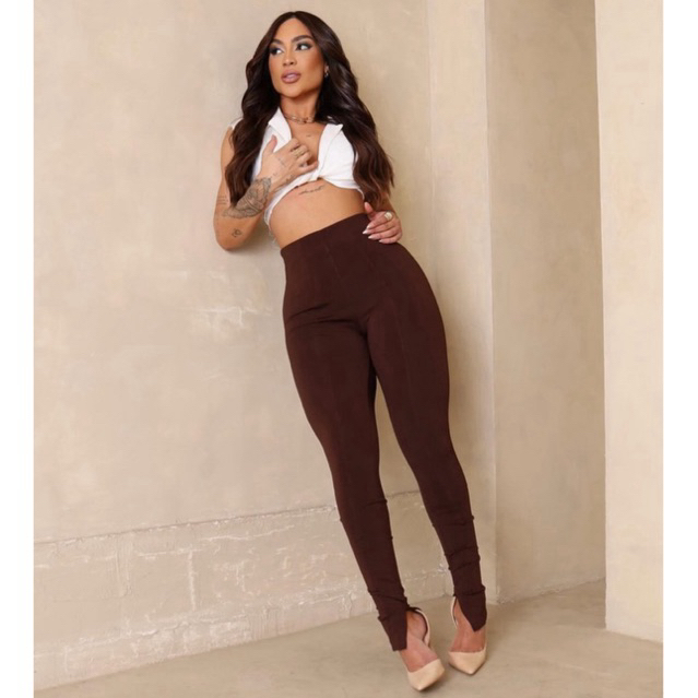 Calça Feminina Montaria Zhara Skinny Legging Cintura Alta Básica Casual Moda Outono Inverno em Oferta na Shopee
