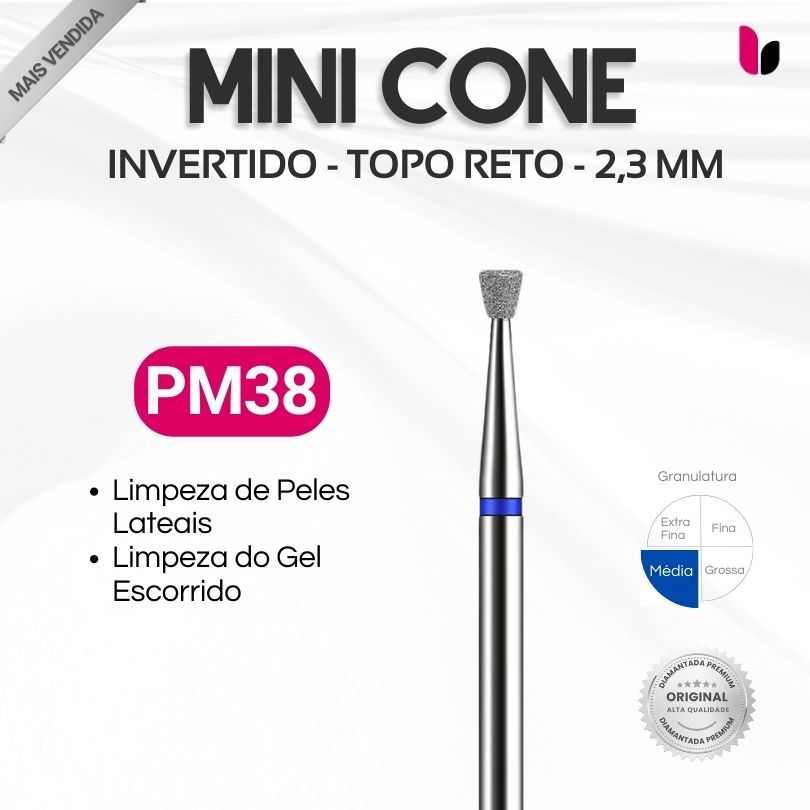 38 - Broca Diamantada - Mini Cone Invertido - 2,3mm em Oferta na Shopee