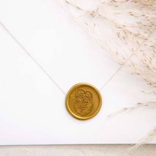 Lacre de cera Dourado Premium Sagrada Família com dupla face - Pronta Entrega em Oferta na Shopee