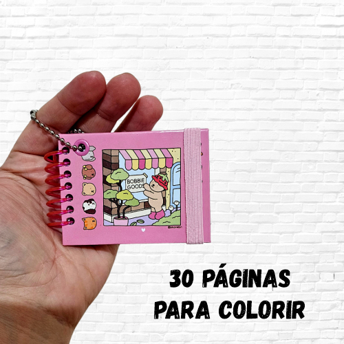 Mini Livrinho de Colorir Bobbie Goods Chaveiro para colorir Brinde Lembrancinha com 30 pág...