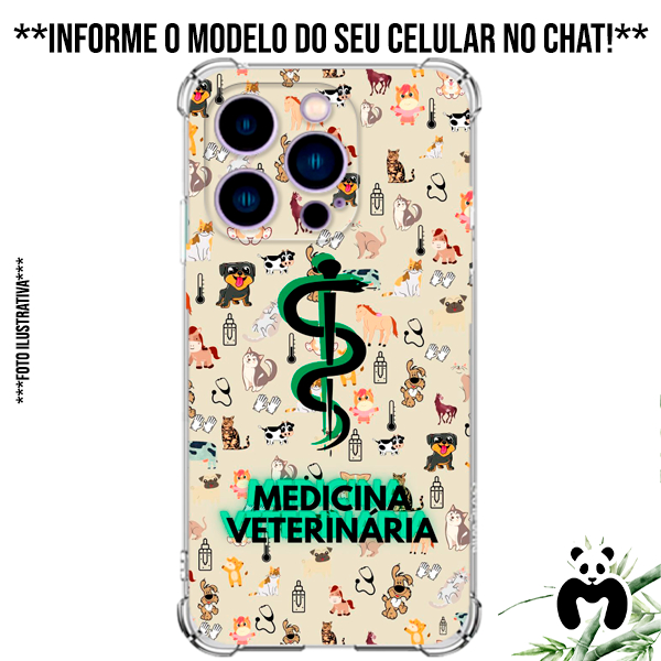 Capa Case Personalizada Celular Profissão Medicina Veterinária Curso Faculdade Animais Gato Cachorro