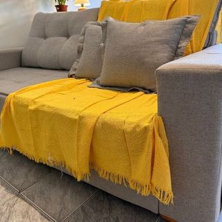 Manta para Sofá Grande de Algodão 210x120 cm | Luxo, Conforto e Estilo | Promoção Direto da Fábrica